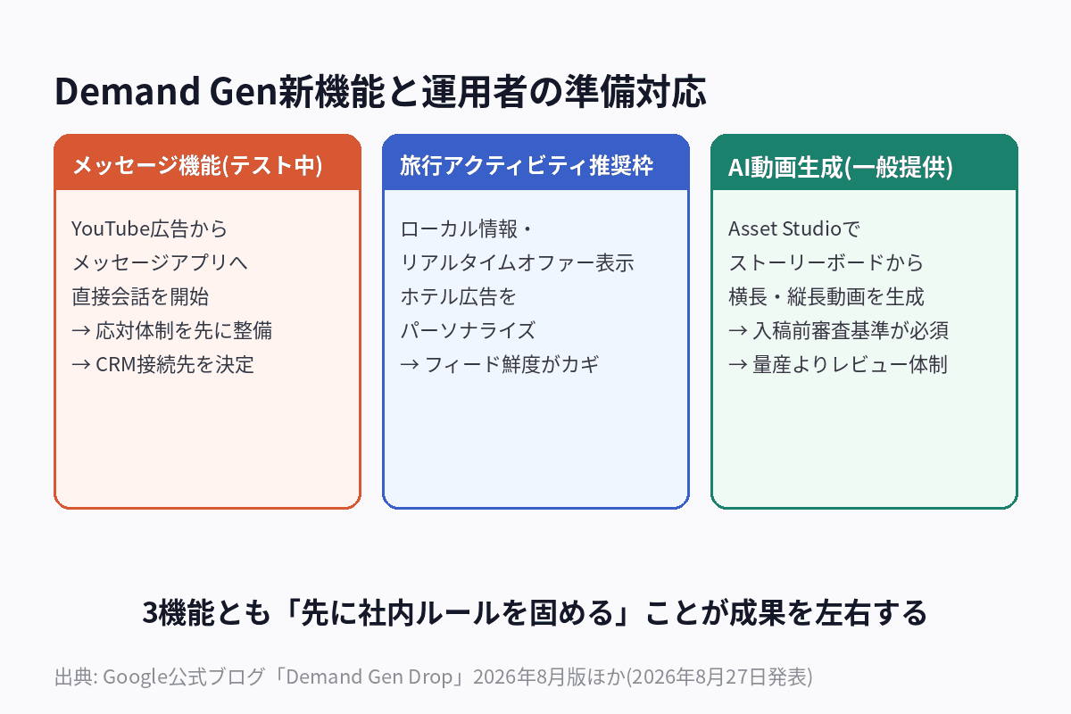 Google Demand Gen広告の新機能構成図